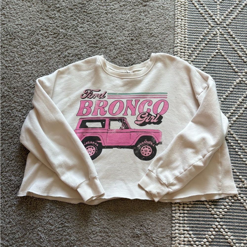 Ford Cream and Pink Retro Bronco Sweatshirt